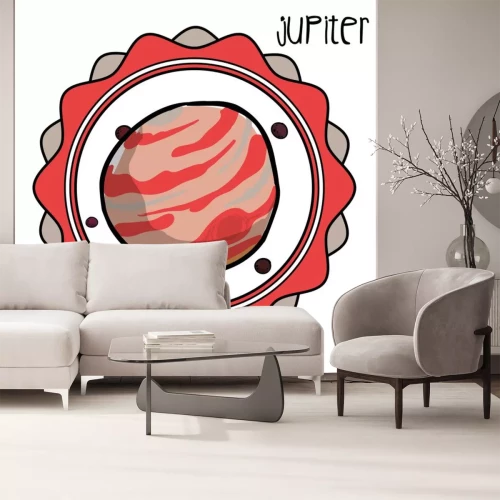 Sticker Planet Jupiter bunte minimalistische Grafik