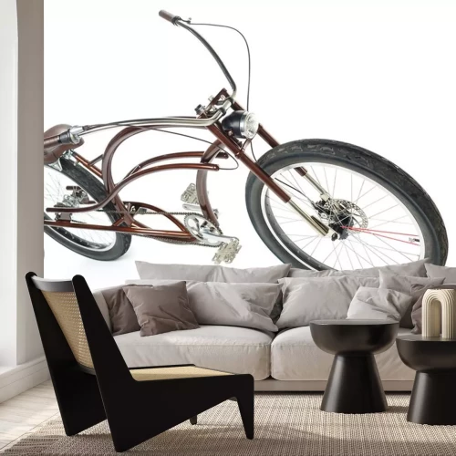 Sticker Retro Stil Fahrrad auf einem weißen isoliert