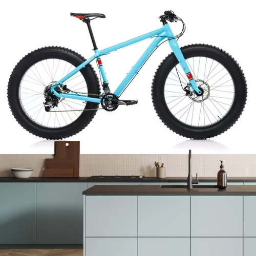 Sticker Neue blaue Fahrrad isoliert auf einem weißen