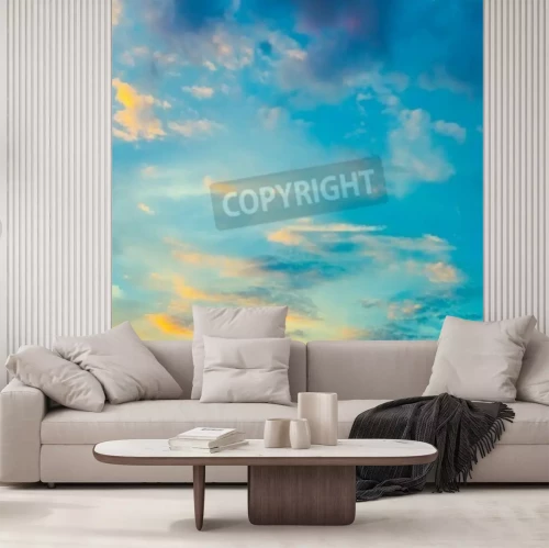 Fototapete Farbenfroher Himmel mit Wolken