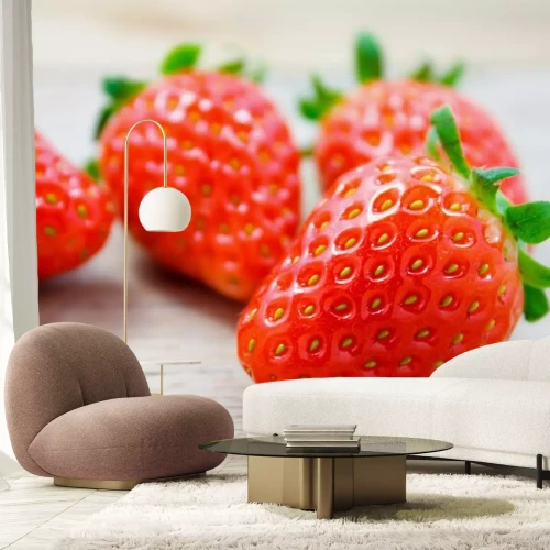 Sticker Frische Erdbeeren Nahaufnahme