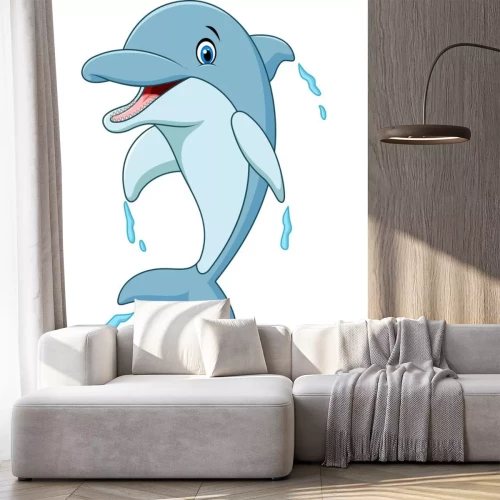 Sticker Delfin  der aus dem Wasser sprang