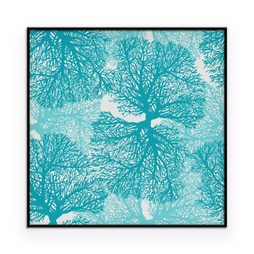 Poster Dekoratives Muster mit blauen Korallen