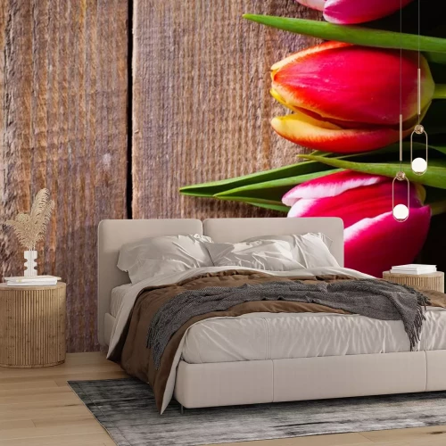 Sticker Tulpen auf Holz