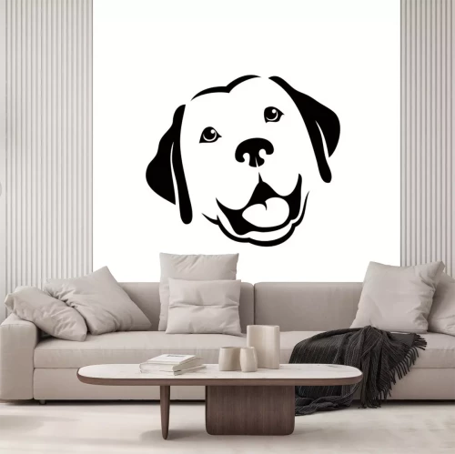 Sticker Hund minimalistisches Porträt eines lächelnden Labradors
