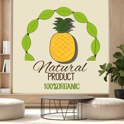 Sticker Ananas und Aufschriften einfache Grafik