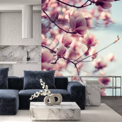 Sticker Schöne rosa Magnolien blüht