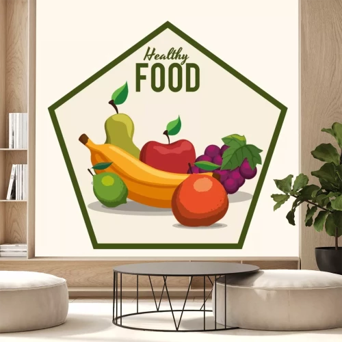 Sticker Äpfel und Birnen inmitten von anderem Obst