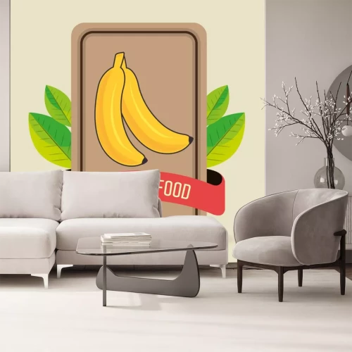 Sticker Bananen natürlich Retro Werbelogo