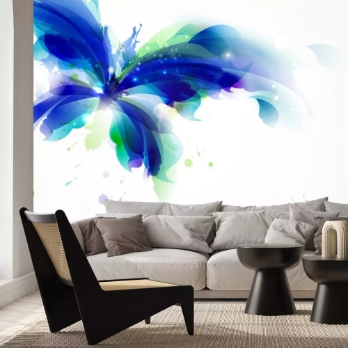 Sticker Zusammenfassung Schmetterling mit blauen und cyan blots