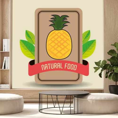 Sticker Ananas auf einer Karte mit Aufschrift