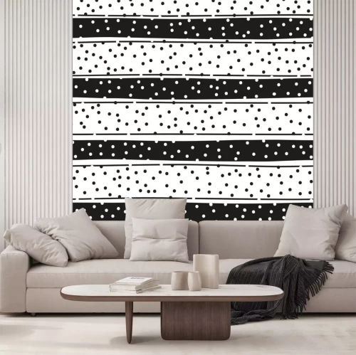 Sticker Schwarz und weiß nahtlose Hintergrund der Streifen und Kreise