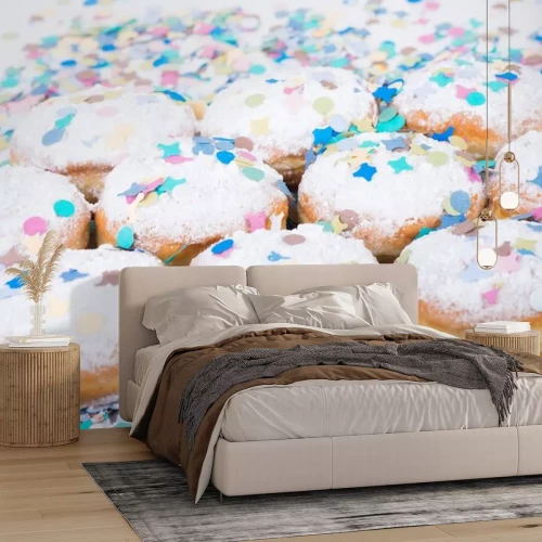 Sticker Bunte Krapfen mit Streuseln