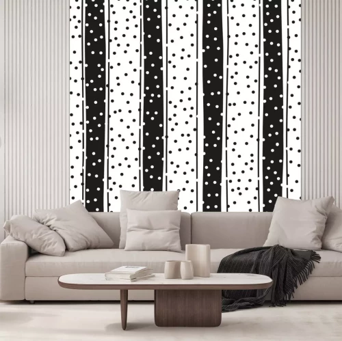 Sticker Schwarz und weiß nahtlose Hintergrund der Streifen und Kreise