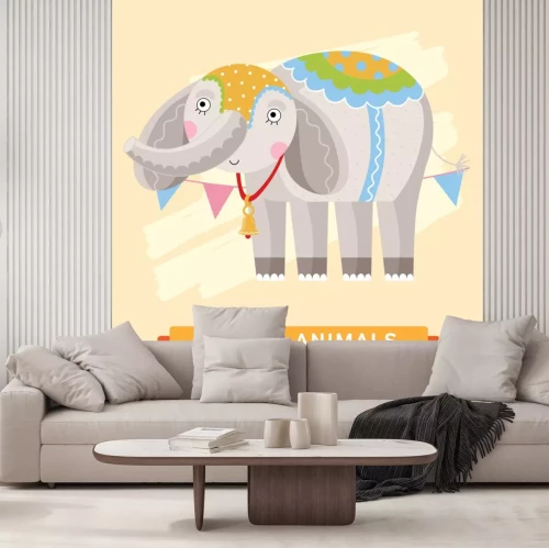 Sticker Elefant für Kinder in bunter Verkleidung