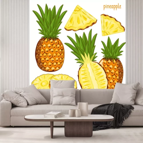 Sticker Ananas Illustrationen Früchte in verschiedenen Formen