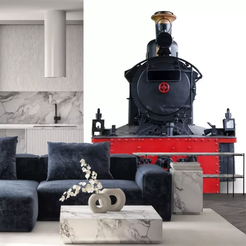 Sticker Antique Dampflokomotive isoliert auf weiß