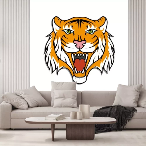 Sticker Tiger mit offenem Maul Grafik