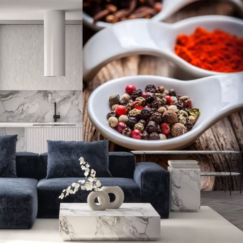 Sticker Retro-Gewürze Pfeffer, Paprika, Nelken