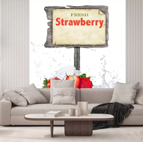 Sticker Erdbeeren frisch Grafik mit Aufschrift