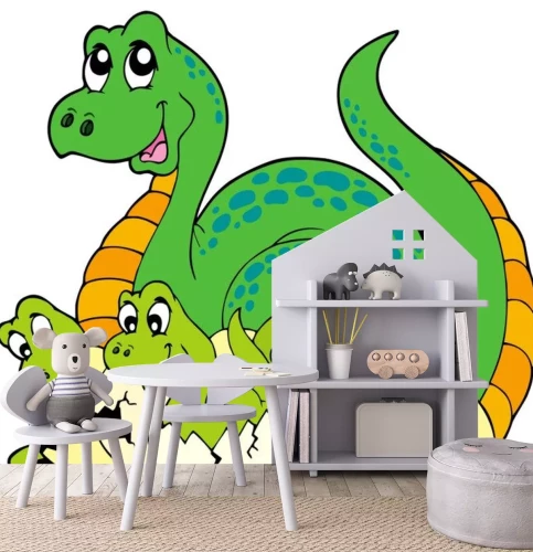 Sticker Dinosaur Mutter mit niedlichen Babys