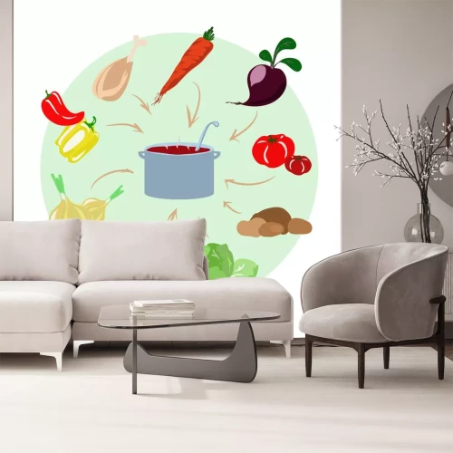 Sticker Gemüsegrafik mit Suppenzutaten