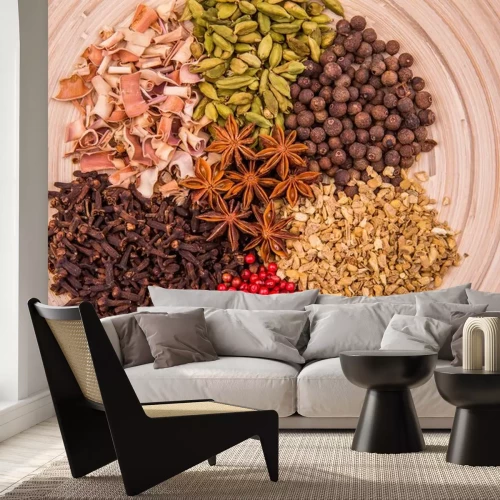 Sticker Gewürzmischung in einer Bambusschale