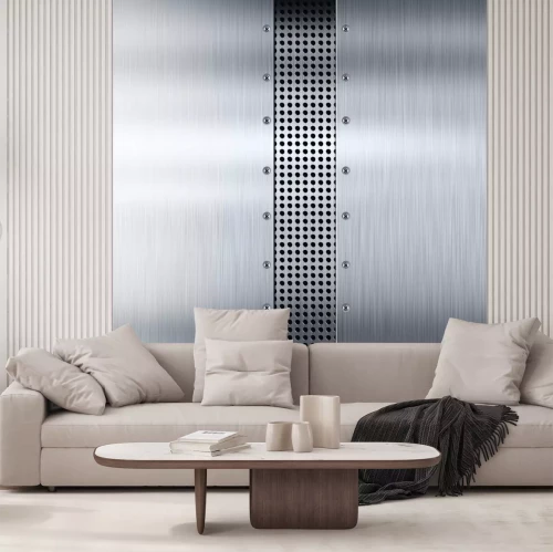 Sticker Silberne Edelstahlplatten