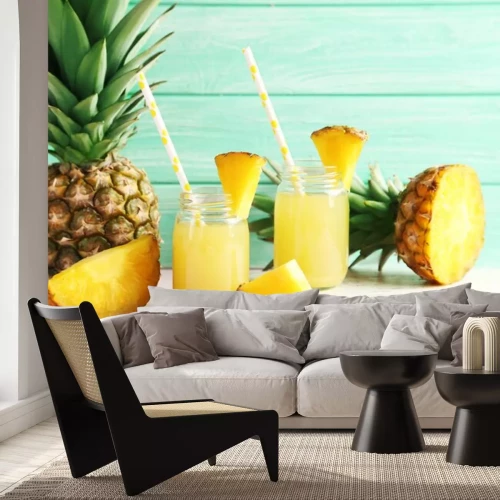 Sticker Früchte und Getränke aus Ananas