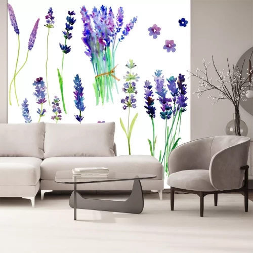 Sticker Vintage-Lavendel auf weißem Hintergrund