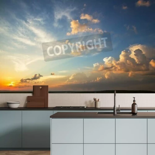 Fototapete Mehrfarbiger Himmel bei Sonnenuntergang