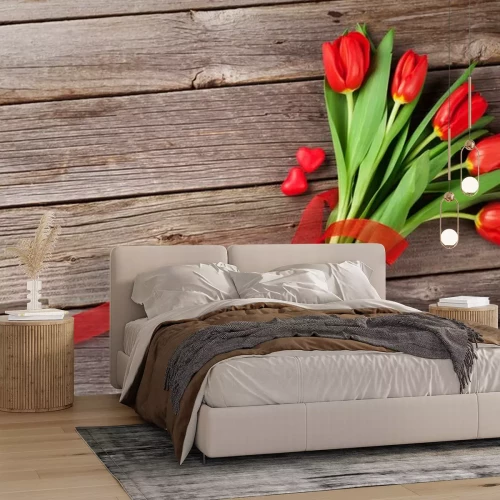 Sticker Rote Tulpen mit Schleife