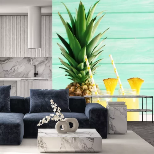 Sticker Süße Ananas Getränke in Gläsern