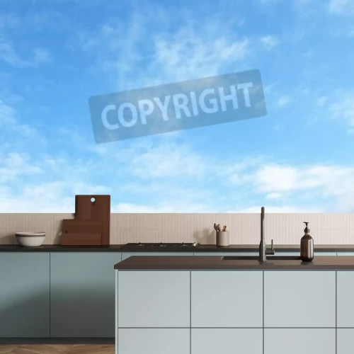 Fototapete Azurblaue Landschaft am Sommertag