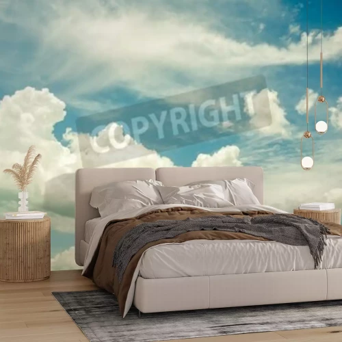 Fototapete Blauer Himmel mit hellen Wolken