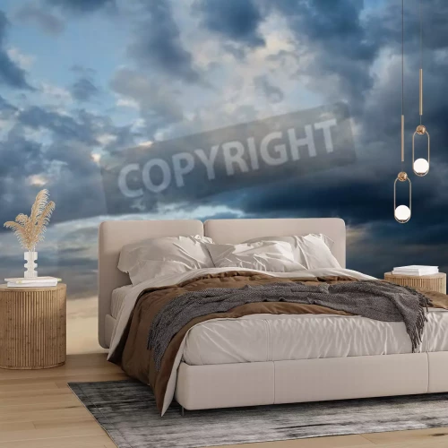 Fototapete Dunkle Wolken am Horizont