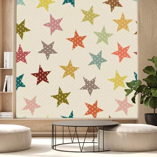 Sticker Nahtlose Muster mit bunten Sternen