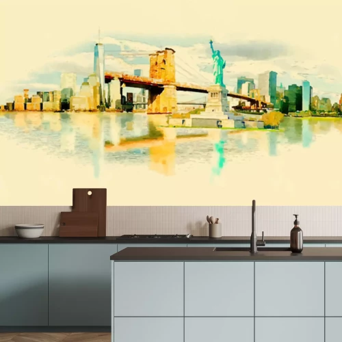 Sticker Vektor Aquarell NEW YORK Stadt Abbildung