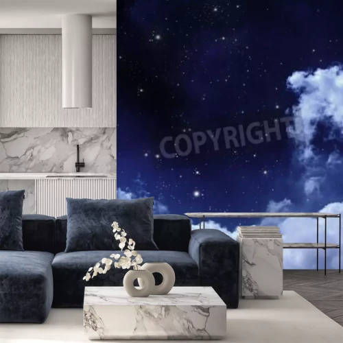 Fototapete Sternhimmel mit Wolken