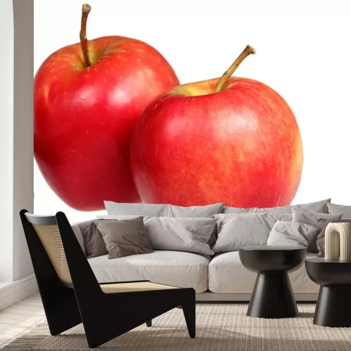 Sticker Roter Apfel auf weißem Hintergrund
