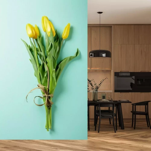Sticker Gelbe Tulpen mit Schnur gebunden