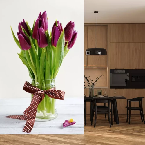 Sticker Tulpen in einer Vase mit Schleife