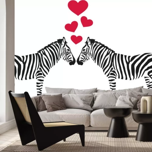 Sticker Zwei verliebte Zebras