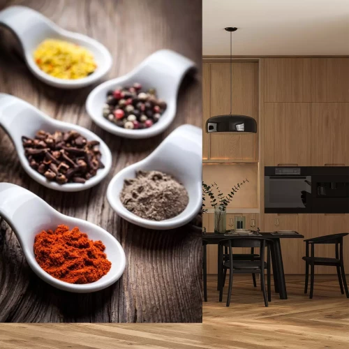 Sticker Retro-Gewürze auf Porzellanlöffeln