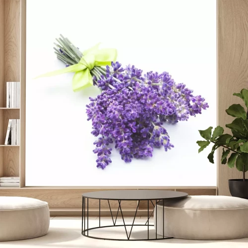 Sticker Lavendel mit einer gelben Schleife