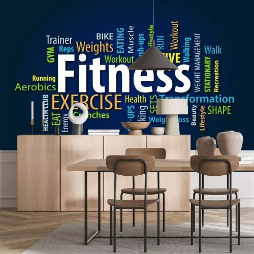 Fototapete Text zu Fitnessübungen