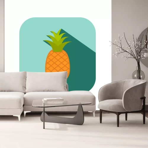 Sticker Ananas wirft einen Schatten einfache Grafik