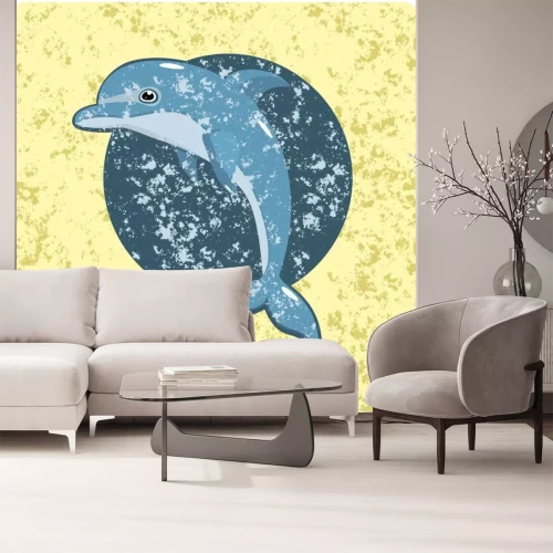 Sticker Gealtertes Muster mit Delfin