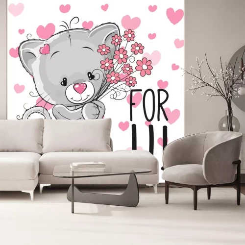 Sticker Katze für Kinder mit einer herzförmigen Nase