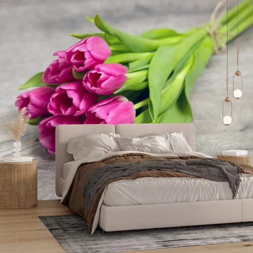 Sticker Sieben rosa Tulpen